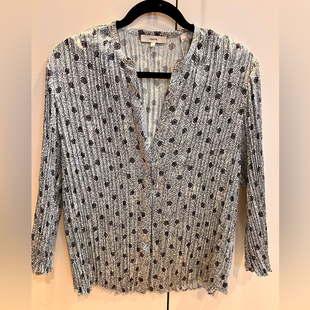 Vince Women's Monochrome Patterned Blouse